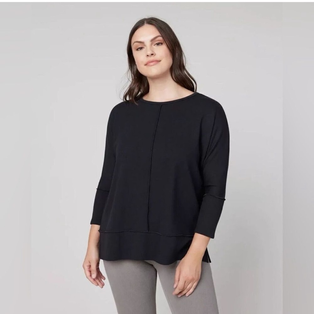 SPANX Black Perfect Length Dolman 3/4 Sleeve Top GUC Size L